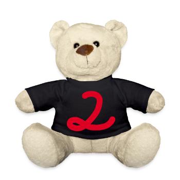 2 Number two number red - Teddy Bear - black - Front