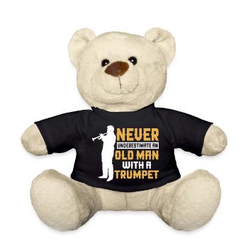 Ne sous-estimez jamais un vieil homme avec un trompette Trum - Nounours - noir - Devant