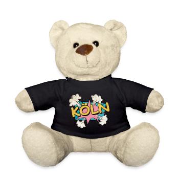 Cologne Allemagne Ville Police Pop Art Comic - Nounours - noir - Devant