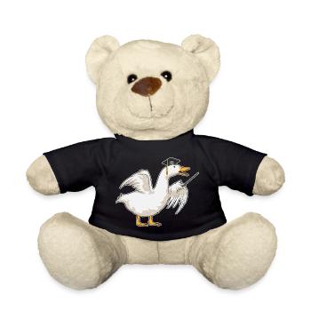 Duck Teacher Pointing Stick School - Teddy Bear - black - Front