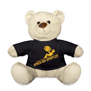 Après-Ski-Sportler (Apres Ski, Bierfass, Bier) - Teddy - Schwarz - Vorne