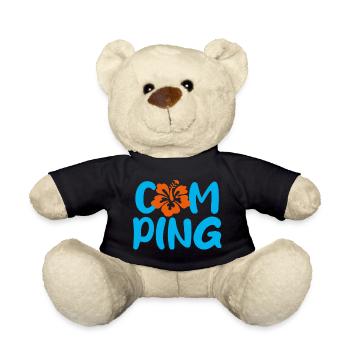 Camping Camper Hawai Holiday Holiday Caravan Fan - Teddy Bear - black - Front