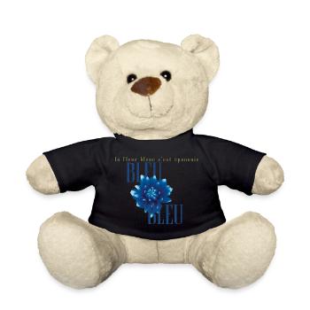 Blue Flower Echoes in Bleu - Teddy Bear - black - Front