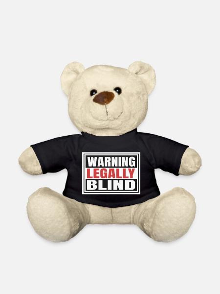 Legally Blind Warning - Teddy Bear - black