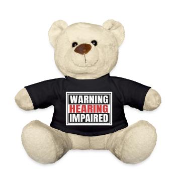 Mise en garde pour malentendants - Nounours - noir - Devant
