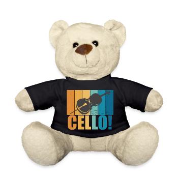 Violoncelle Instrument Vintage Musicien Cadeau - Nounours - noir - Devant