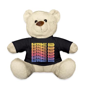 Birthday Girl - Groovy Retro Vintage Birthday - Nounours - noir - Devant