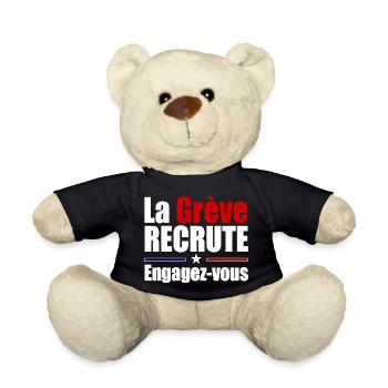 La grève recrute - Nounours - noir - Devant