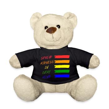 Bunte Friedensbotschaft T-Shirt - Teddy - Schwarz - Vorne