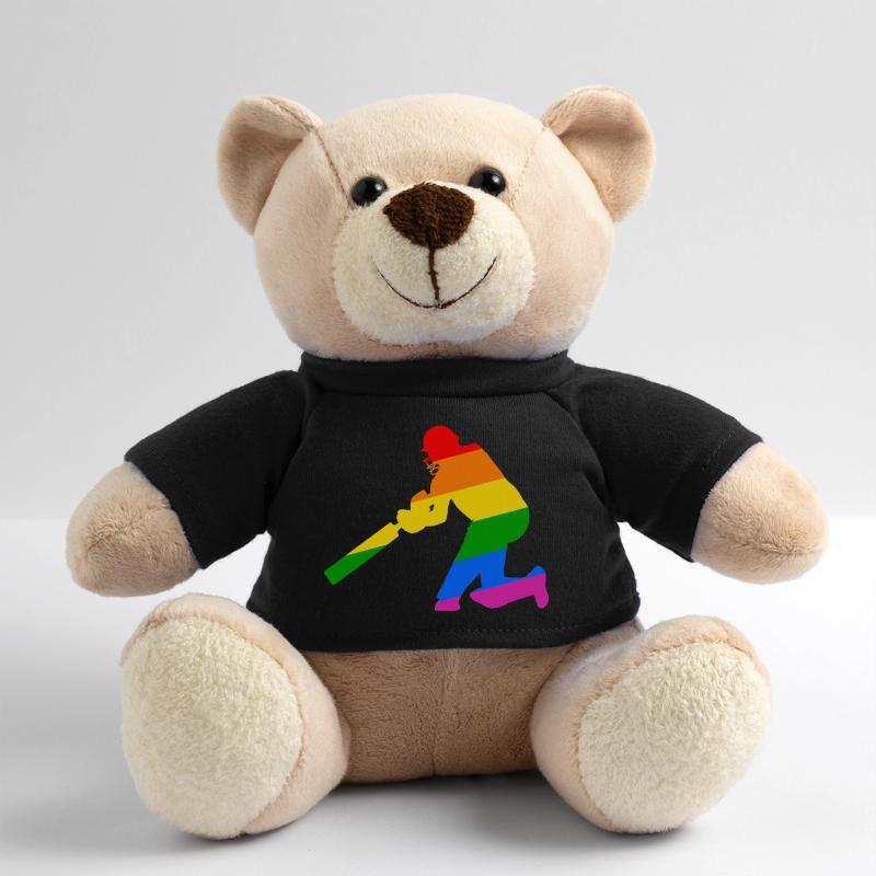 Cricket Player with Rainbow Gift Idea Teddy Bear