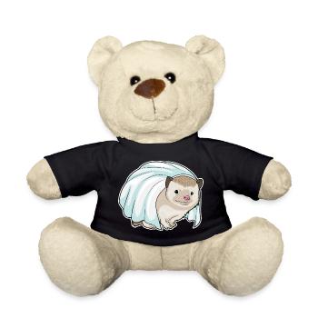 Hedgehog Bridal Veil Wedding - Teddy Bear - black - Front