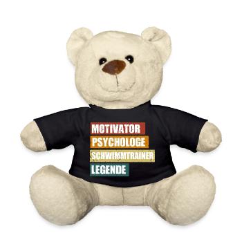 Lustige Schwimmtrainer Sprüche zum Geburtstag - Teddy - Schwarz - Vorne