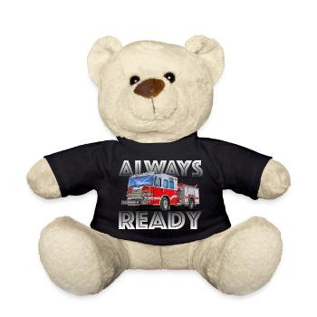 The fire brigade, your friend and helper - Teddy Bear - black - Front