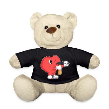 Herz Handwerker Bohrmaschine Handwerk - Teddy - Schwarz - Vorne