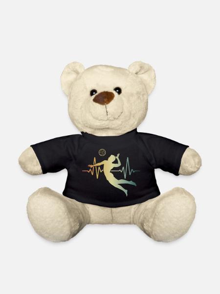 Herzschlag Volleyball EKG Puls - Teddy - Schwarz