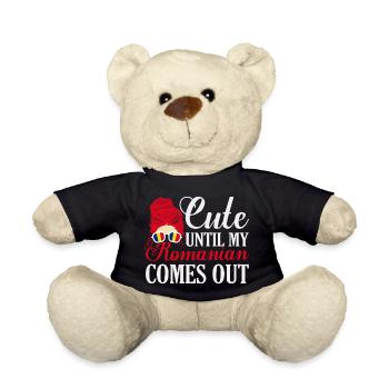Cute Until My Romanian Comes Out Romania Pride Pat - Teddy - Schwarz - Vorne