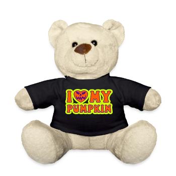 I Love My Pumpkin Halloween Costume Women Men - Teddy Bear - black - Front