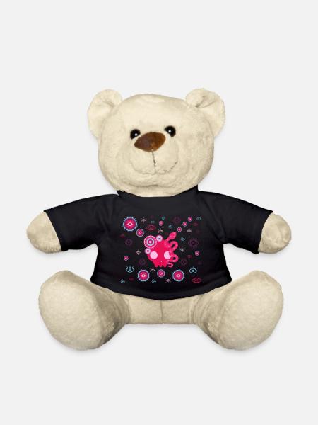 Pink Tentacle Eyes - Teddy Bear - black