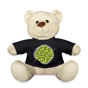 Dino Bike Moon Gift Idea Comic Geek - Teddy Bear - black - Front