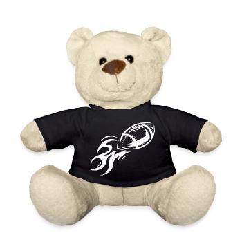 American Football Symbol Fire Ball Throw Flying - Teddy Bear - black - Front