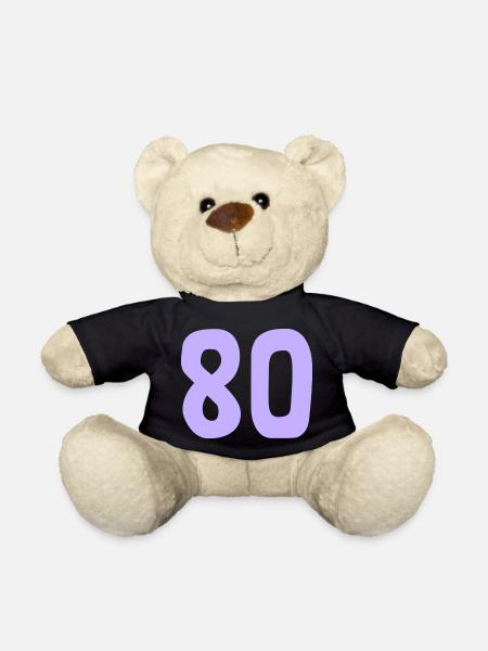 80. 80 YEARS. 80th ANNIVERSARY. 80TH BIRTHDAY. - Teddy Bear - black