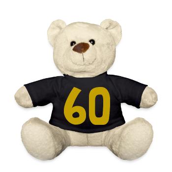 60. 60 ANS. 60e ANNIVERSAIRE. ANNIVERSAIRE 60 ANS. - Nounours - noir - Devant