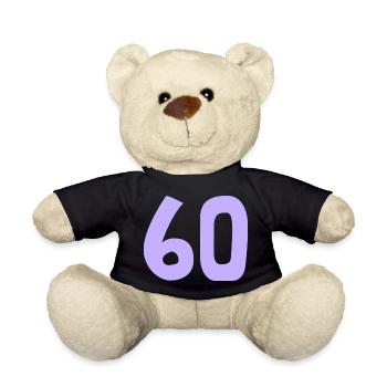 60. 60 ANS. 60e ANNIVERSAIRE. ANNIVERSAIRE 60 ANS. - Nounours - noir - Devant