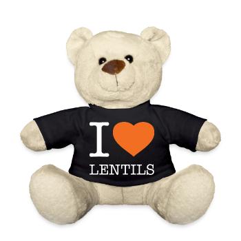 J’AIME LES LENTILLES Linsen - Nounours - noir - Devant