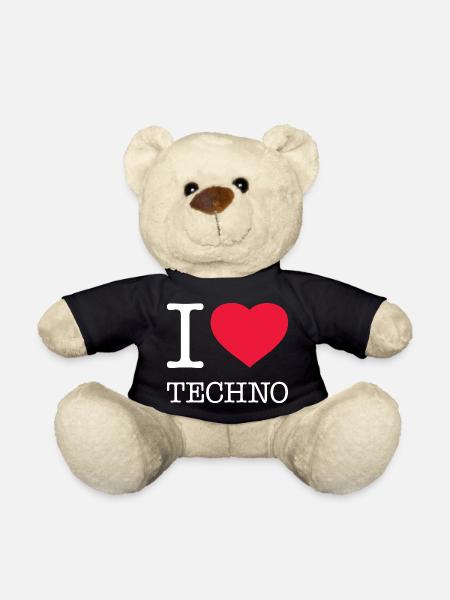 J’AIME LA TECHNO - Nounours - noir