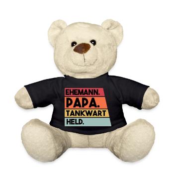 Ehemann Papa Tankwart Held - Teddy - Schwarz - Vorne