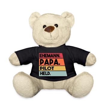 Ehemann Papa Pilot Held - Teddy - Schwarz - Vorne