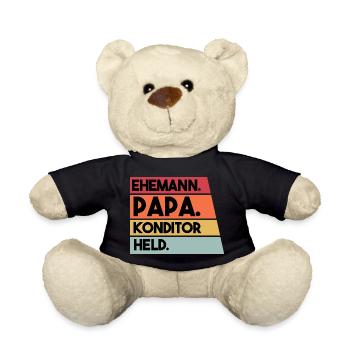 Ehemann Papa Konditor Held - Teddy - Schwarz - Vorne