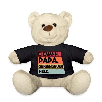 Ehemann Papa Geigenbauer Held - Teddy - Schwarz - Vorne