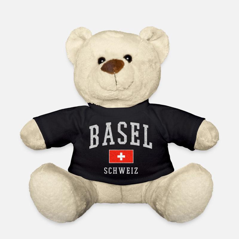 Basel Schweiz Emblem Druck - Teddy - Schwarz