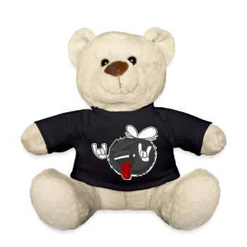 Rock'n'Roll Grummelhummel lustiges Cartoon Tier - Teddy - Schwarz - Vorne