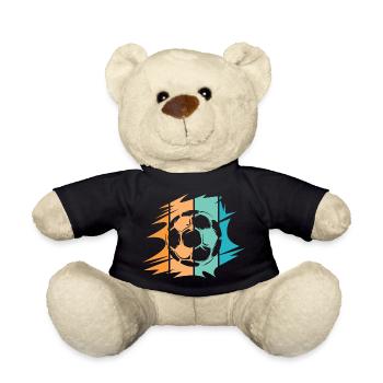 retro Fußball Team Verein Illustration Ballsymbol - Teddy - Schwarz - Vorne