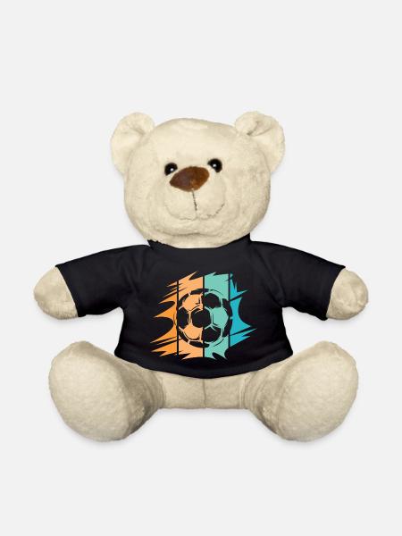 retro Fußball Team Verein Illustration Ballsymbol - Teddy - Schwarz
