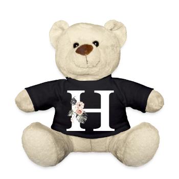Tropischer Blumenbuchstabe H - Teddy - Schwarz - Vorne