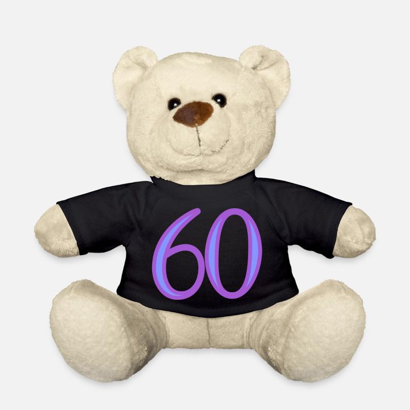 60. 60 ANS. 60e ANNIVERSAIRE. ANNIVERSAIRE 60 ANS. - Nounours - noir