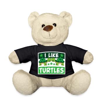 I Like Turtles Cute Tortoise Love Turtle Lover - Teddy Bear - black - Front