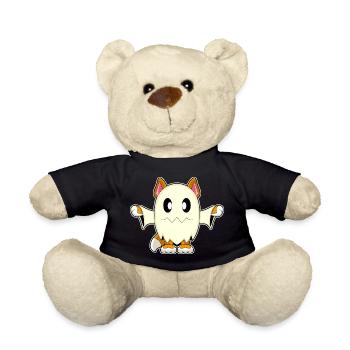 Katze Halloween Geist - Teddy - Schwarz - Vorne