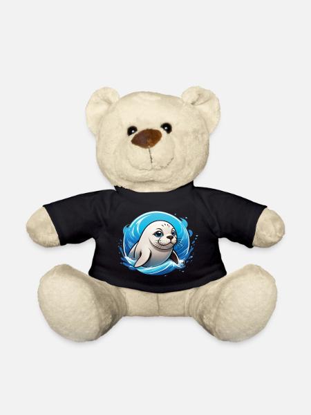 Robbe im Wasser - Teddy - Schwarz