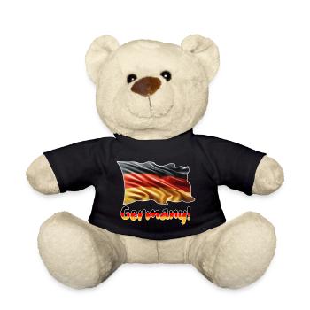 German flag with Germany lettering - Teddy Bear - black - Front