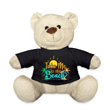 Sunset Beach Vacation Graphic - Teddy Bear - black - Front