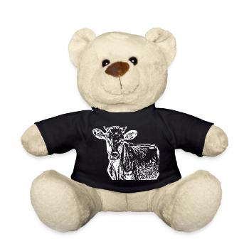 Personalized Cow T-Shirt Gift for Farmers - Teddy Bear - black - Front