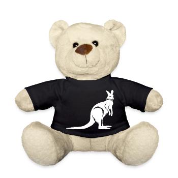 Kangaroo Australia Animal Logo Illustration Icon - Teddy Bear - black - Front