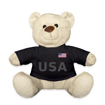 ÉQUIPE Bannière du drapeau américain des États-Unis sur la police - Nounours - noir - Devant