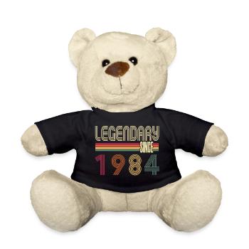 Vintage 1984 né Vintage rétro anniversaire - Nounours - noir - Devant