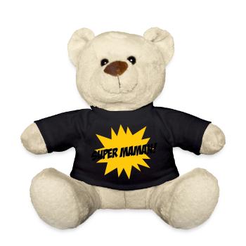 Super Maman - Fête des Mères - Nounours - noir - Devant