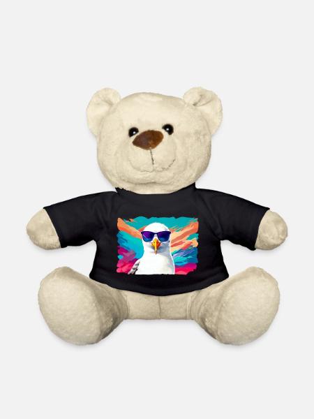 Lustige Möwe mit Sonnenbrille - Teddy - Schwarz